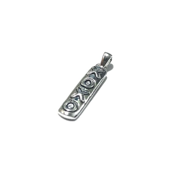 Super Cute Sterling Silver XOXO Bar Pendant - Picture 2 of 7